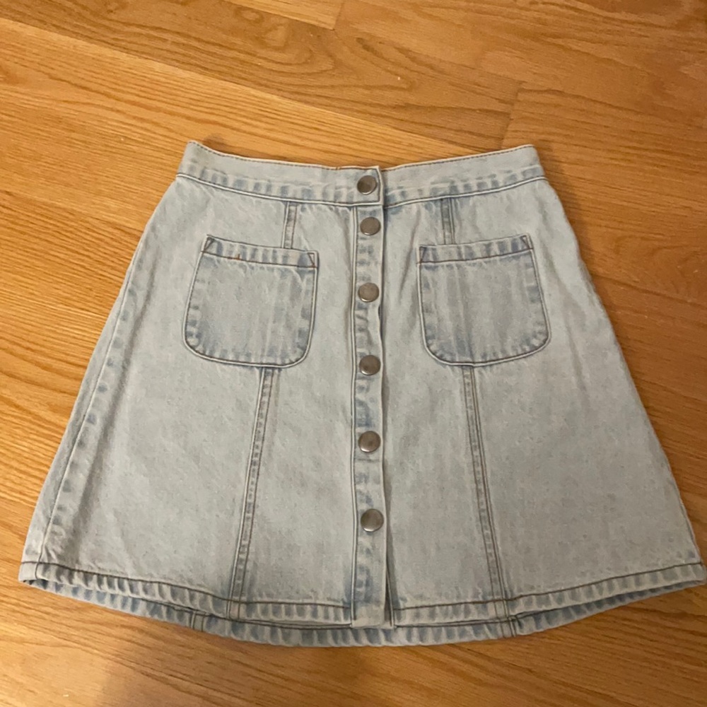 Button up denim skirt
